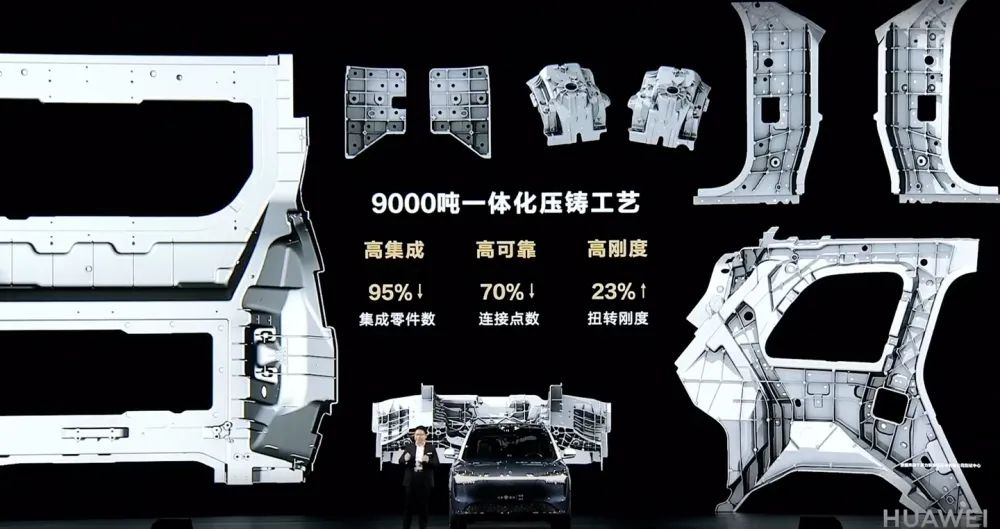 问界M9使用的“玄武车身”使用了全球最大的一体压铸车体
